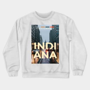 Indiana Travel Poster Crewneck Sweatshirt